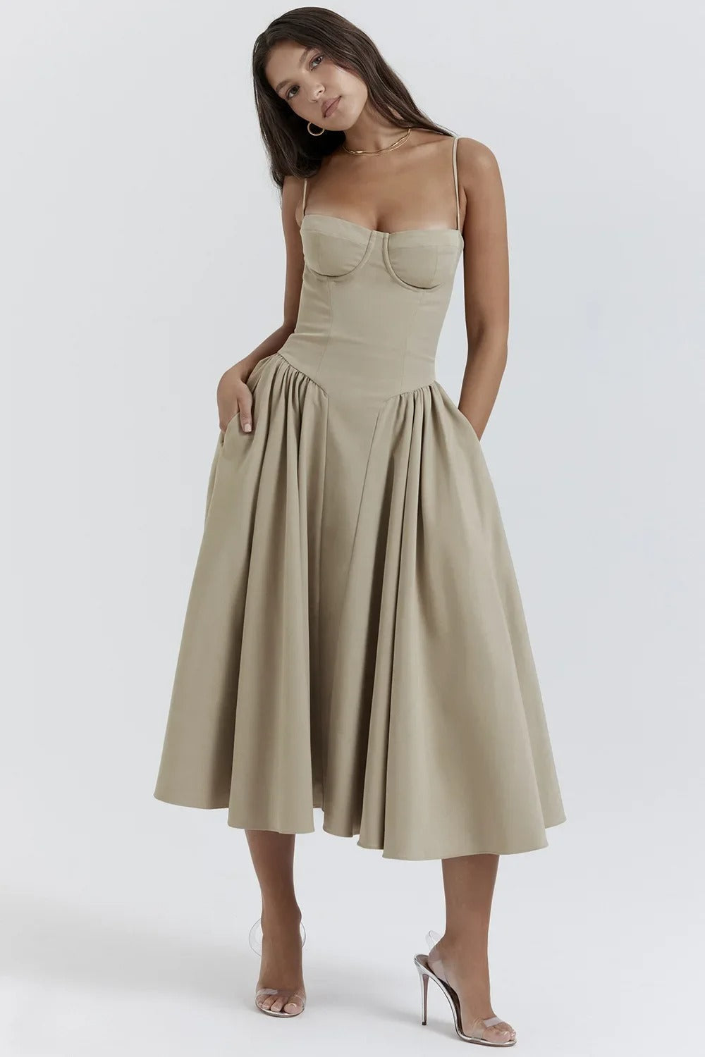 Elavita - Nina - Sleeveless corset midi dress