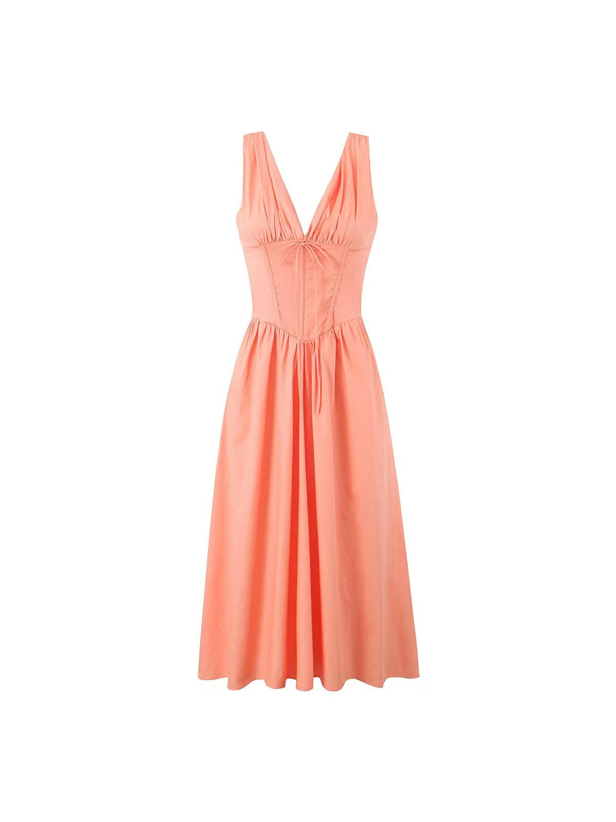 Elavita - Ariana - V-neck midi dress with corset and flared skirt