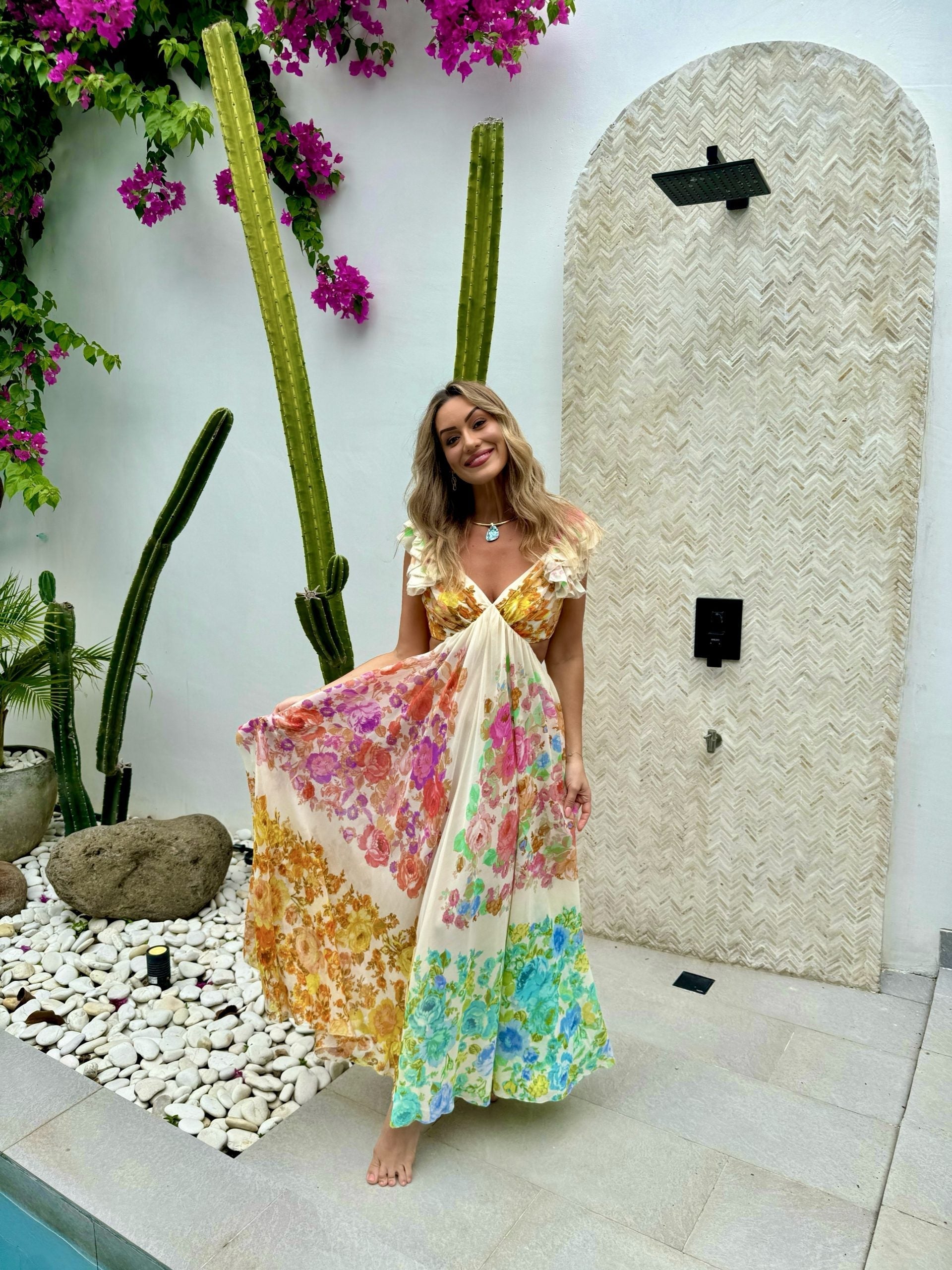 Elavita - Linne - Summer dress with floral pattern