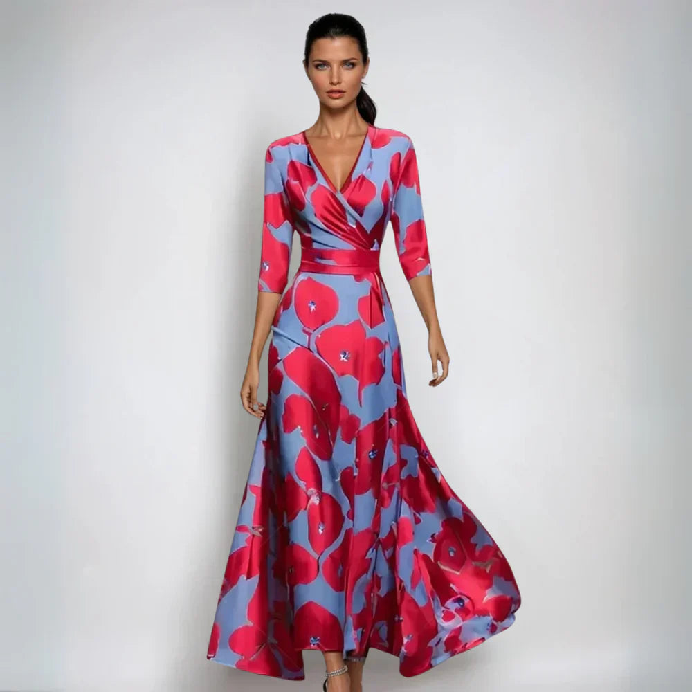 Elavita - Elisa – Elegant Floral Wrap Maxi Dress
