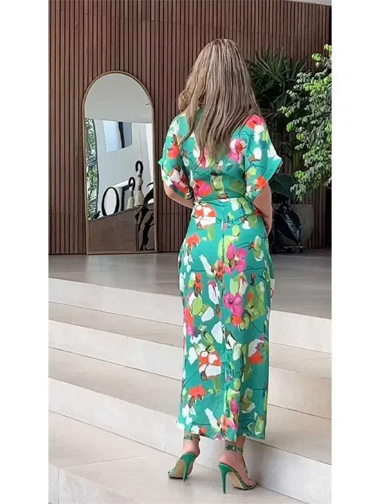 Elavita - Valentina - Floral button-front maxi shirt dress