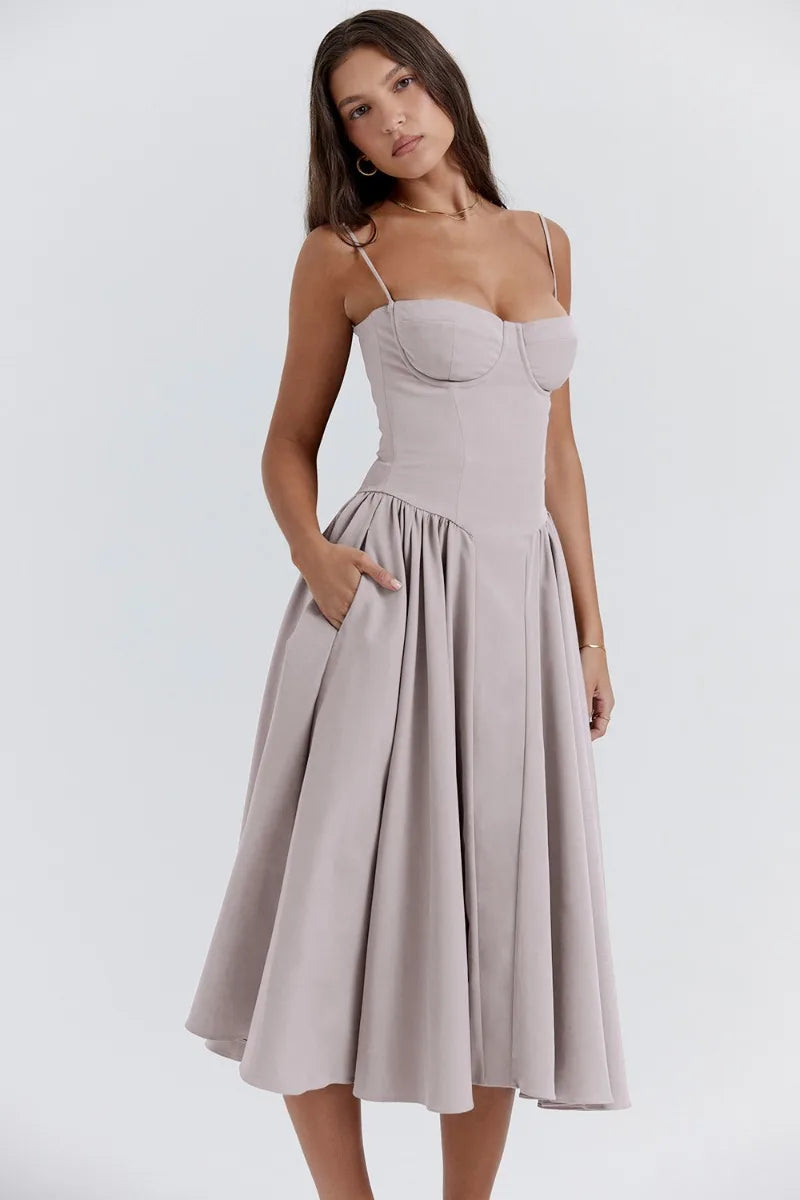 Elavita - Nina - Sleeveless corset midi dress