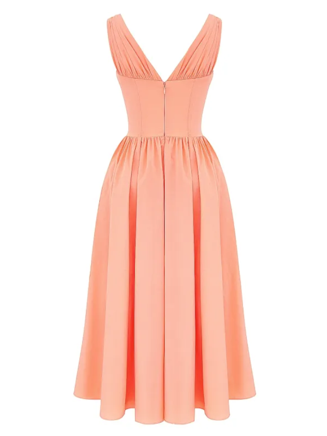 Elavita - Ariana - V-neck midi dress with corset and flared skirt