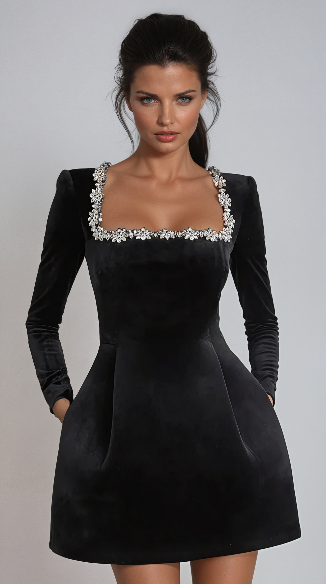 Elavita - Tazari™ | Mini dress with embellished neckline