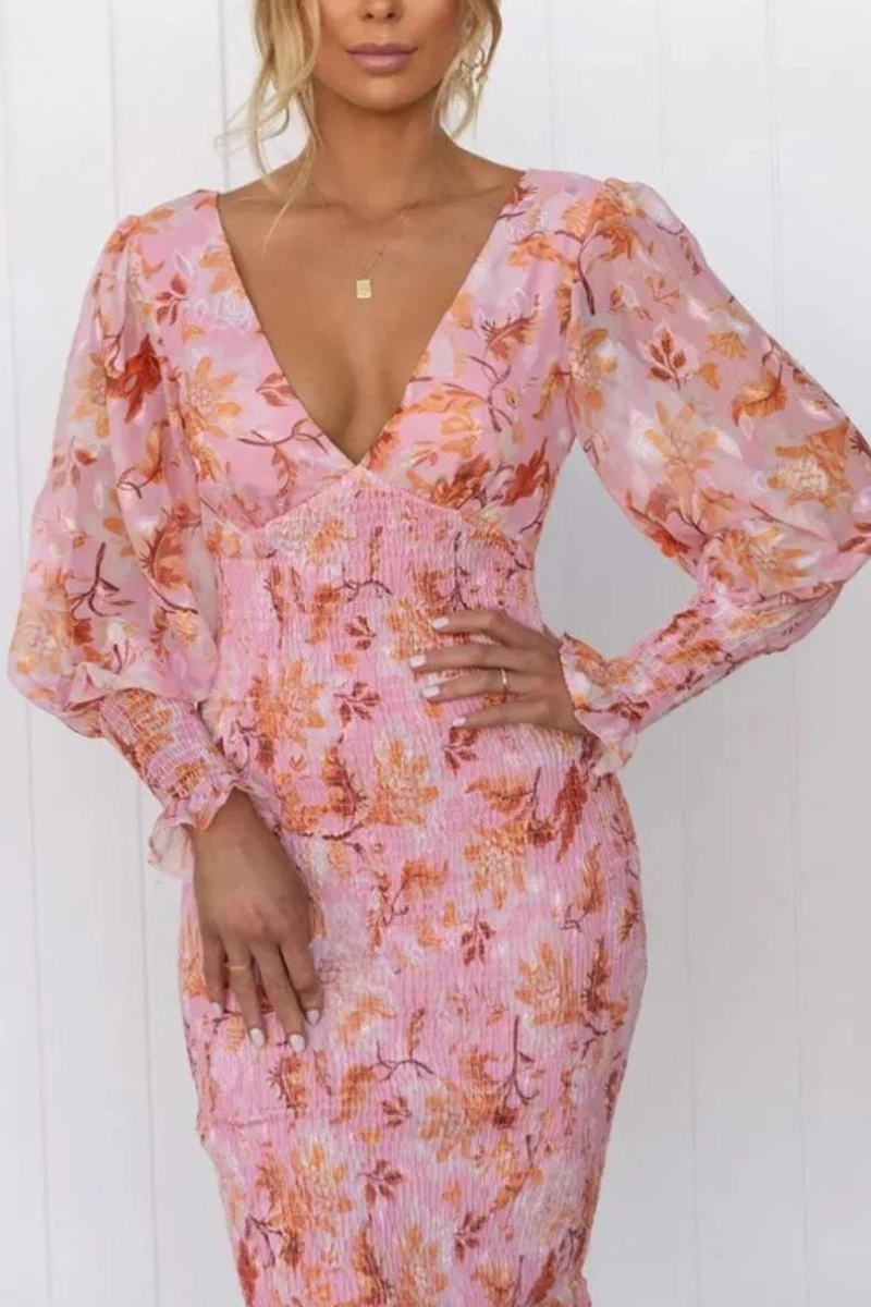 Elavita - Megan - Midi dress with floral pattern