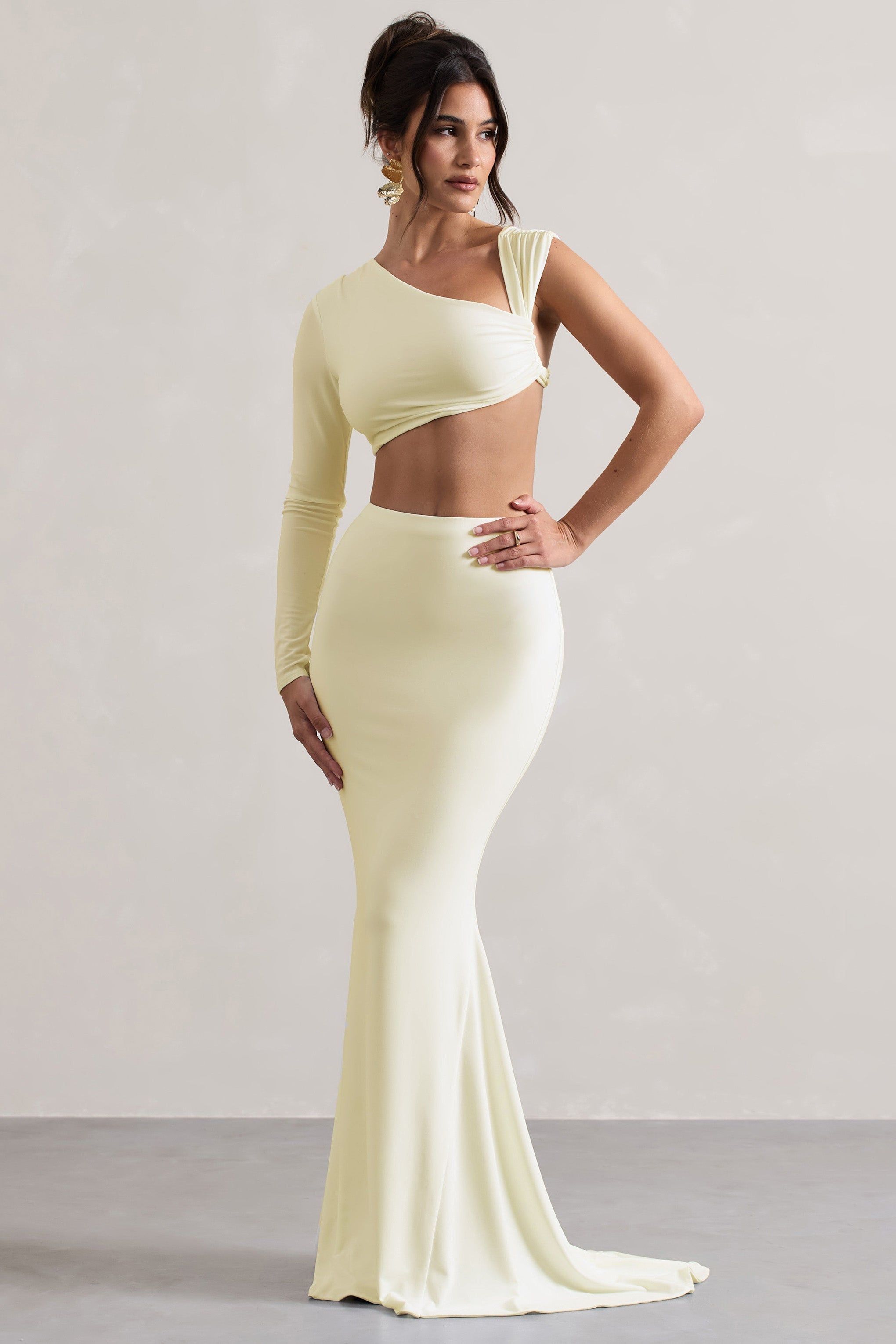 Elavita - Neomie™ | Cream Fishtail Maxi Skirt