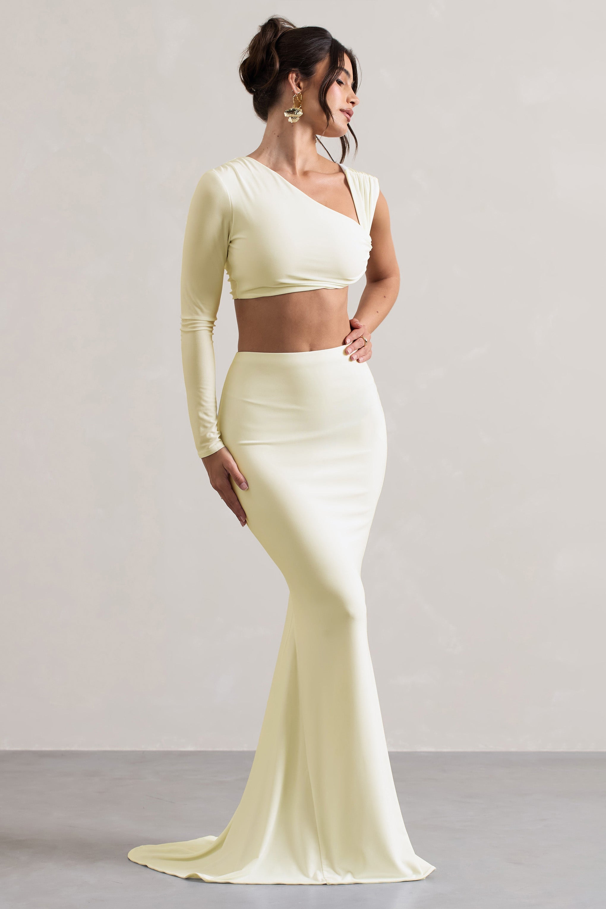 Elavita - Neomie™ | Cream Fishtail Maxi Skirt