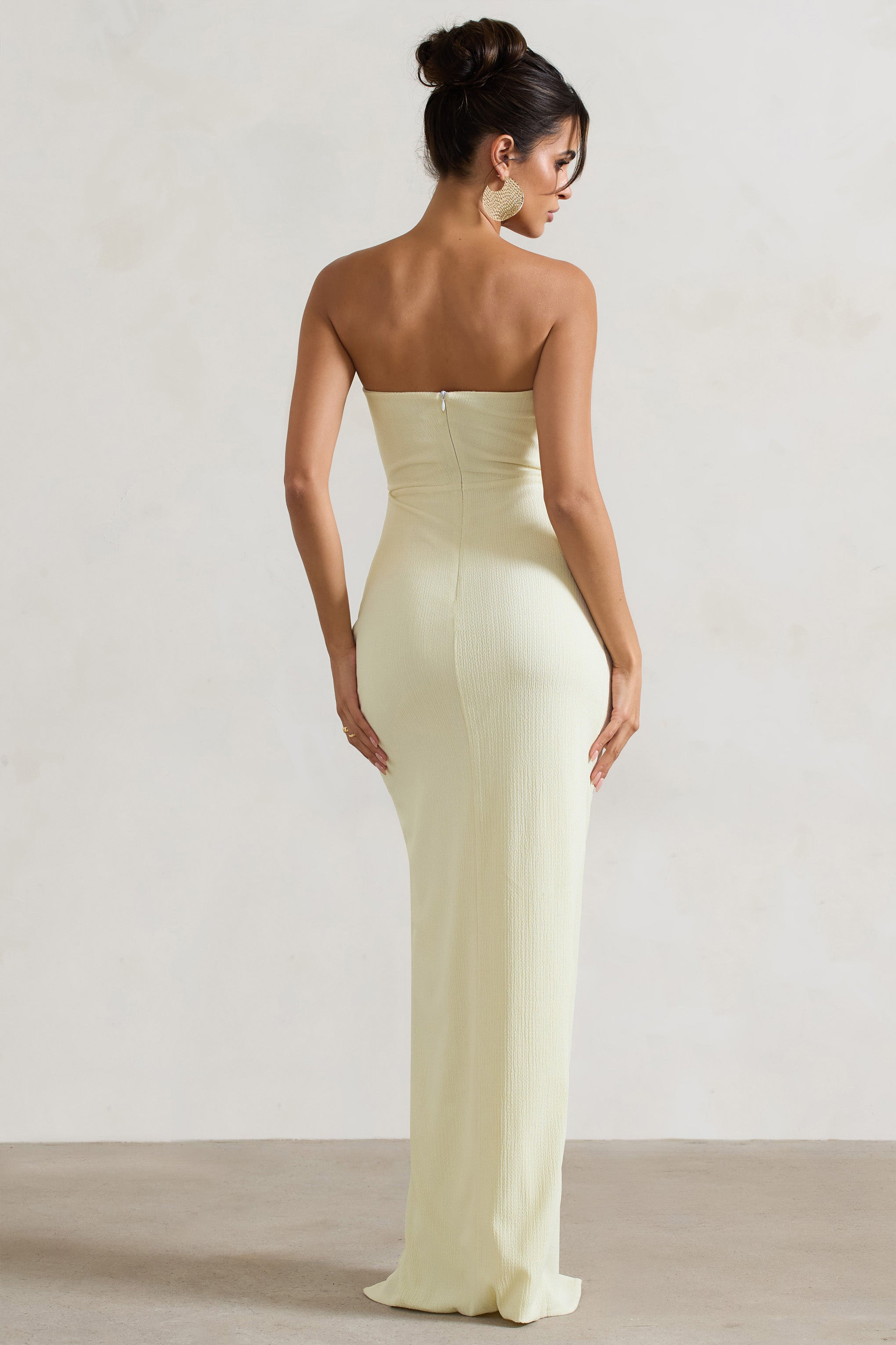Elavita - Cancun™ | Ecru strapless maxi dress with cutouts and twist