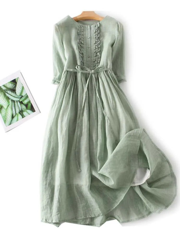 Elavita - MIL0U - STYLISH LINEN DRESS