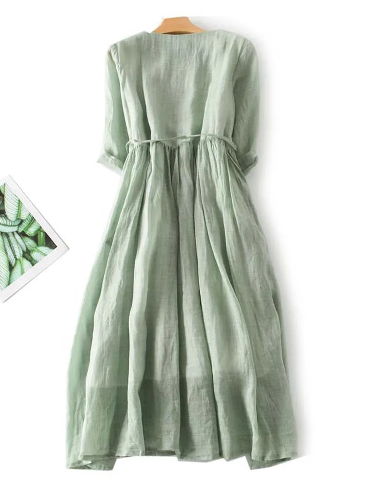 Elavita - MIL0U - STYLISH LINEN DRESS