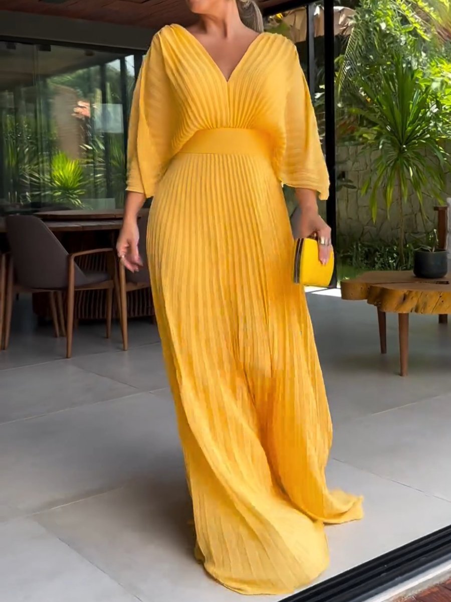 Elavita - Sassa - Floaty Ribbed V-Neck Dress