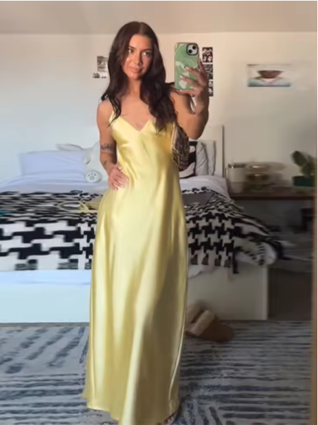 Elavita - Nikka - Long satin slip maxi dress