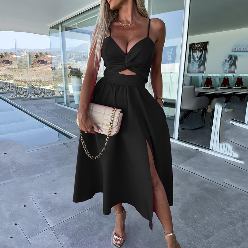 Elavita - Célestine - Spaghetti strap dress with high slit