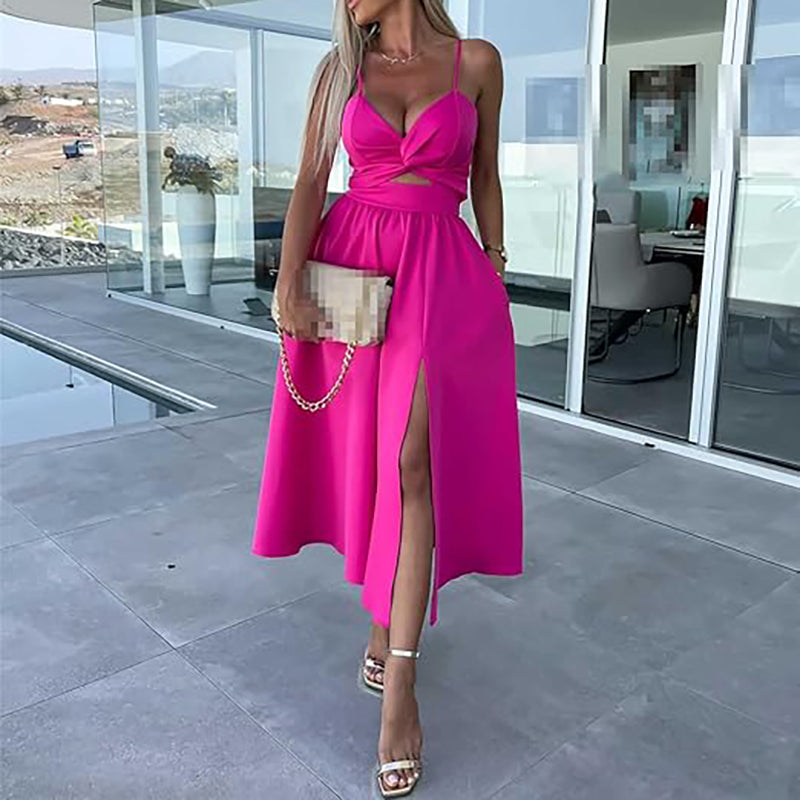 Elavita - Célestine - Spaghetti strap dress with high slit